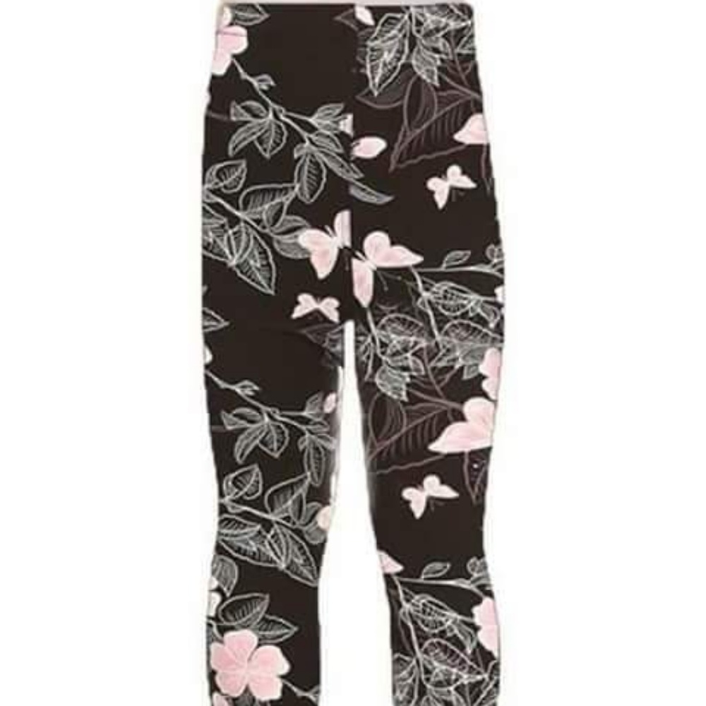Kids Pink Butterfly Leggings